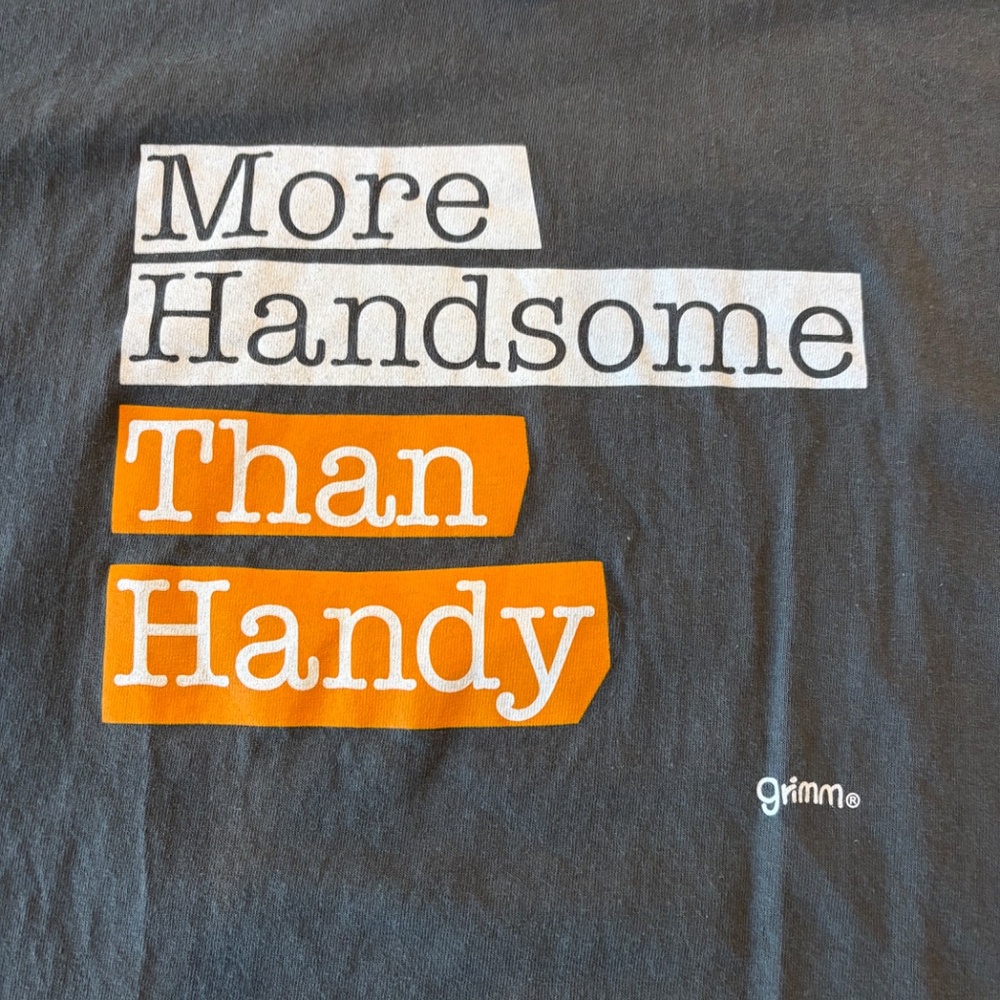 All Style XXL mens' More Handsome Than Handy Graphic tee Gray 2XL Slogan fun